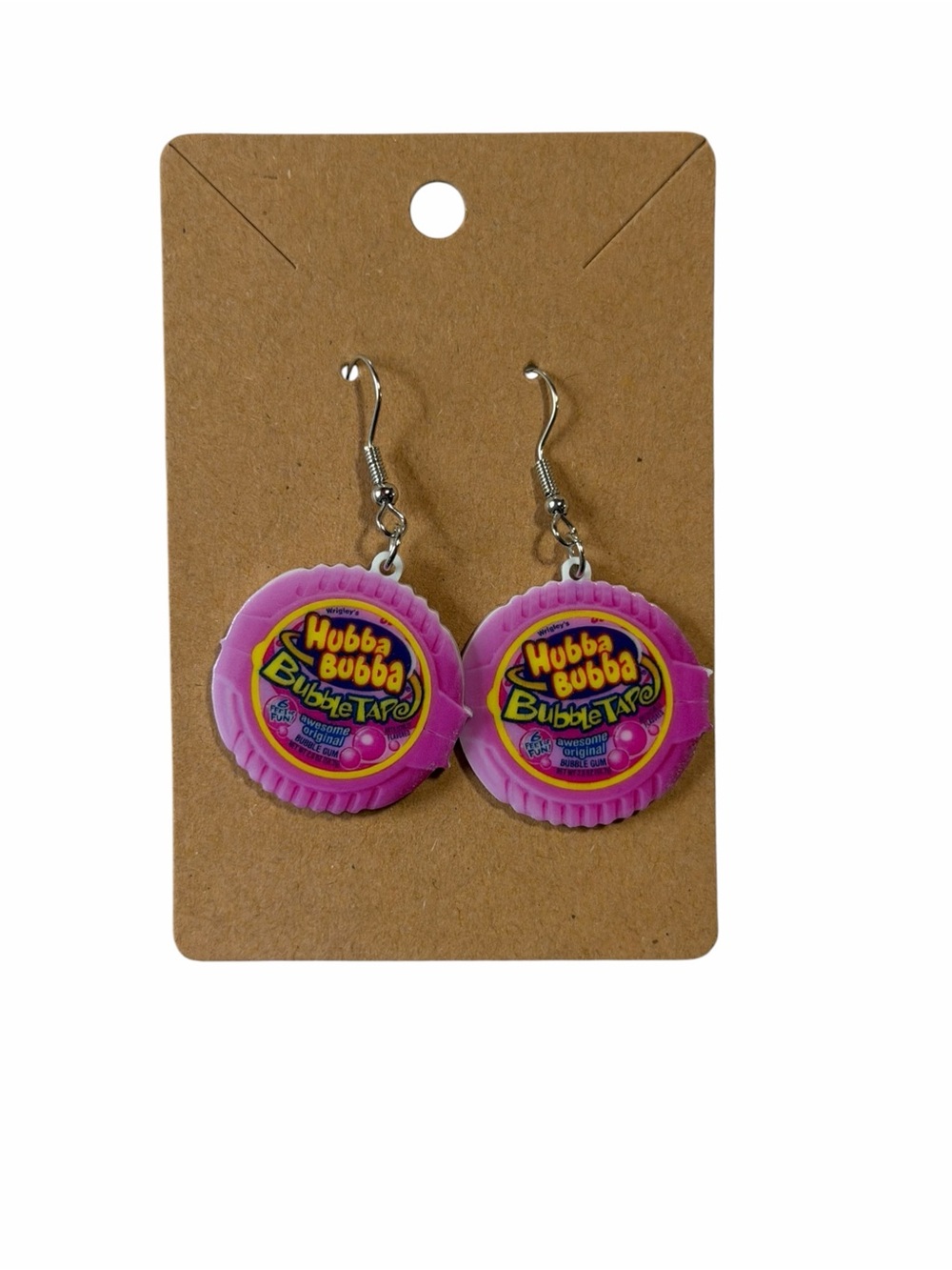 Pink Bubble Tape Drop Earrings